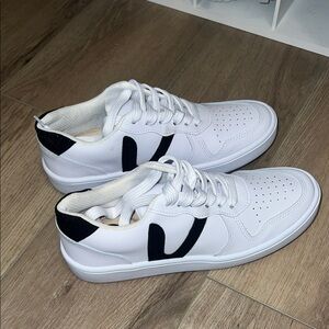 Veja Women's White Sneakers with Black Accents